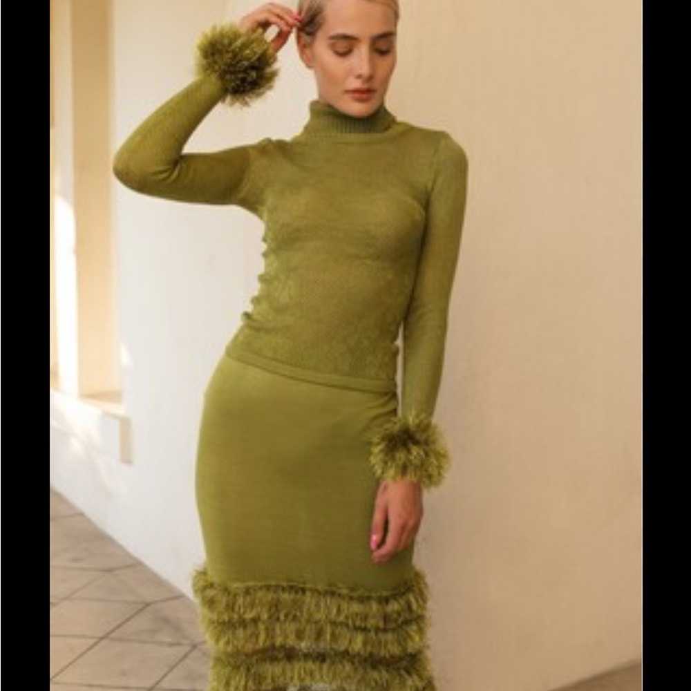 Andree Green Costume with Furry Accents